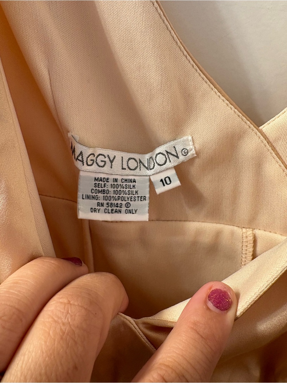 Maggie London 100% Silk Chiffon Dress Sz 10 Y2K 90s Cottagecore - Picture 5 of 9